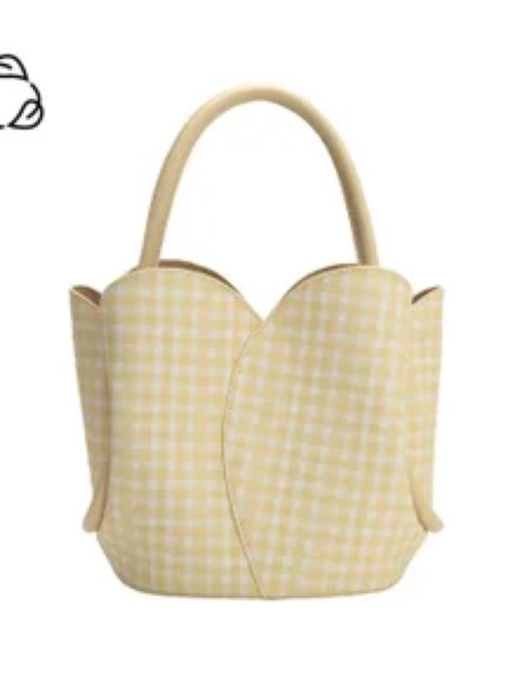 Melie Bianco- Yellow Gingham Tulip-Edge Tote Bag